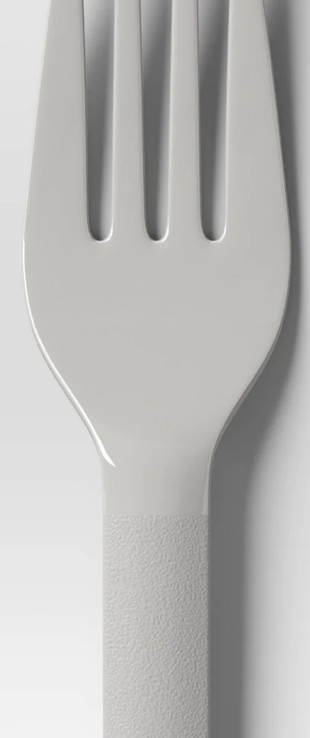 36 Pack Modern Plastic Flatware Set Light Gray - Room Essentials