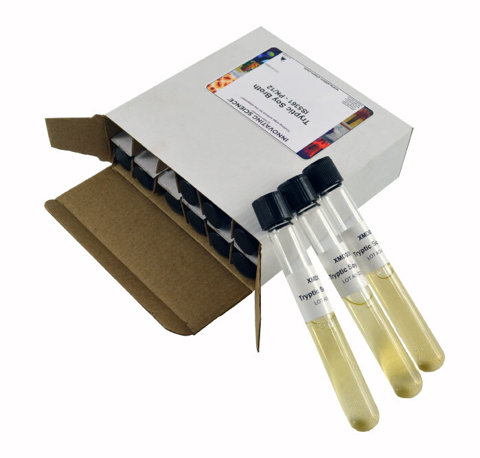 Tryptic Soy Broth Tubes, Pack of 12 - Sterile - Innovating Science