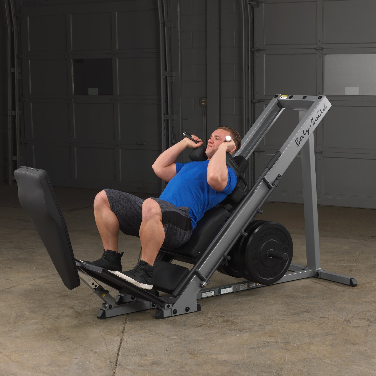 Leg Press Hack Squat Machine GLPH1100 BODY SOLID Gym Equipment BLACK FRAME