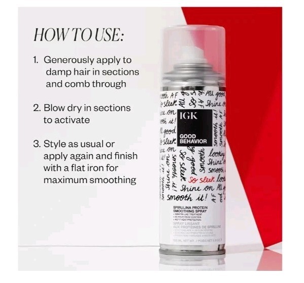 qty 2 IGK Good Behavior Spirulina Protein Smoothing Spray