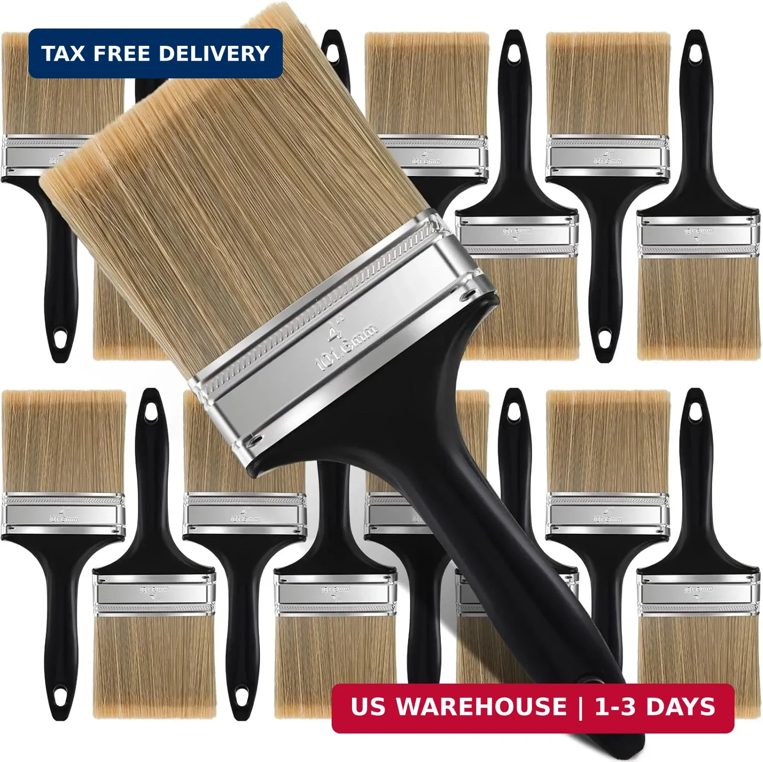 Layhit 16 Pcs Paint Brushes House Chip Paintbrush with Treated Plastic Handles W
