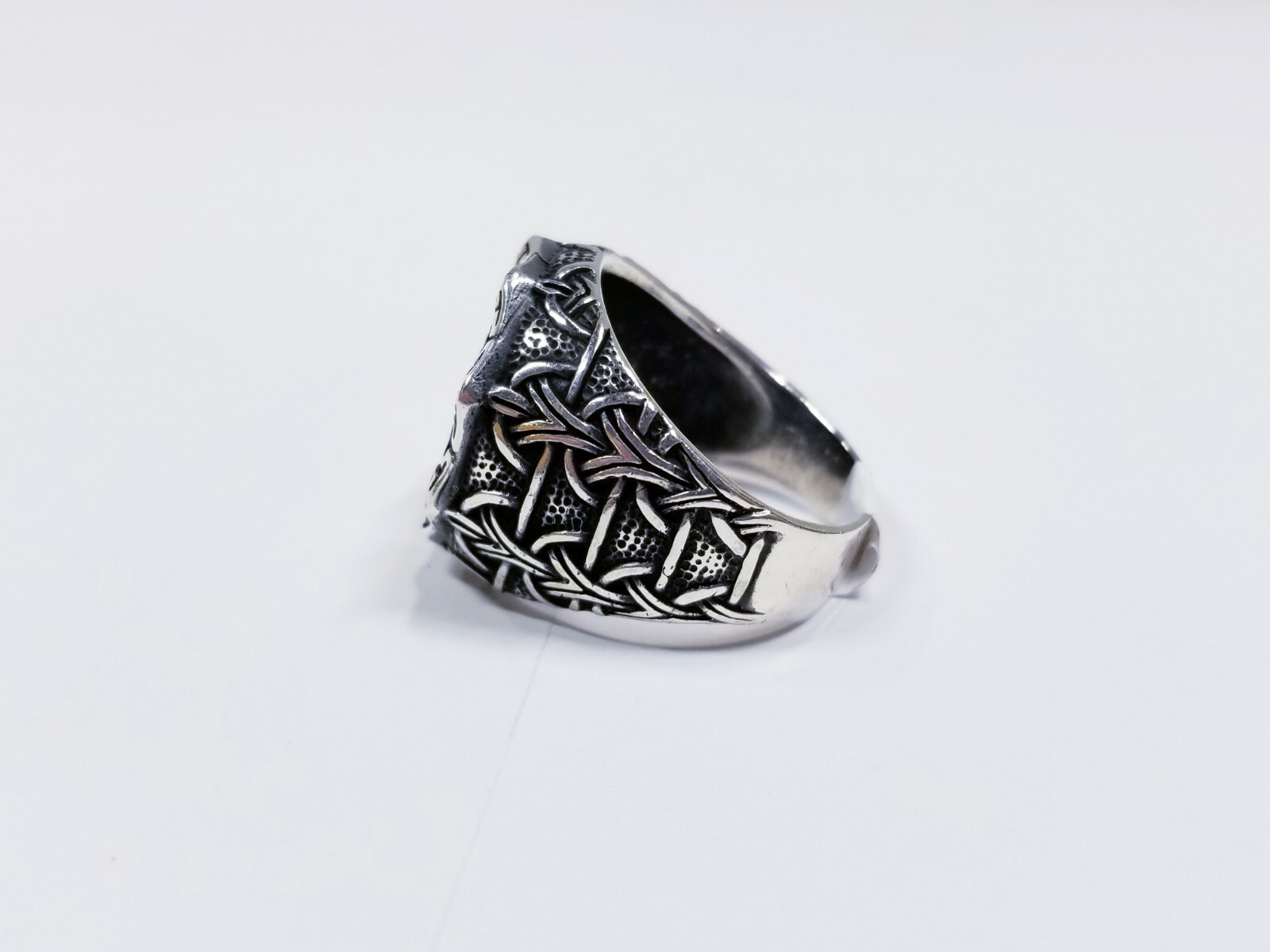 HANDCRAFTED BABALON SILVER 925 RING - SZ 12.75
