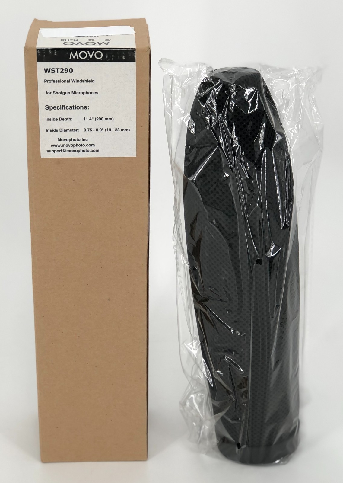 Movo WST290 Ballistic Acoustic Nylon Microphone Windscreen for 27cm Shotgun Mics