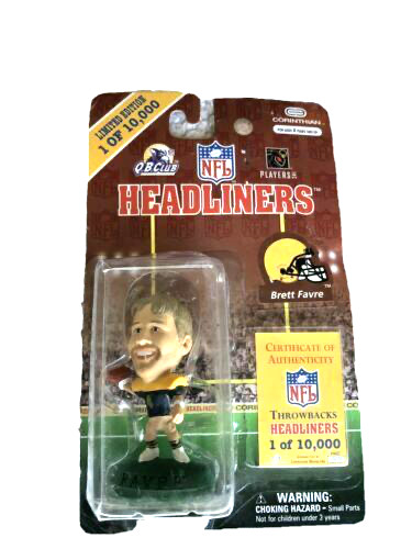 HTF RARE 1998 Brett Favre Green Bay Packers Throwback Corinthian Headliner