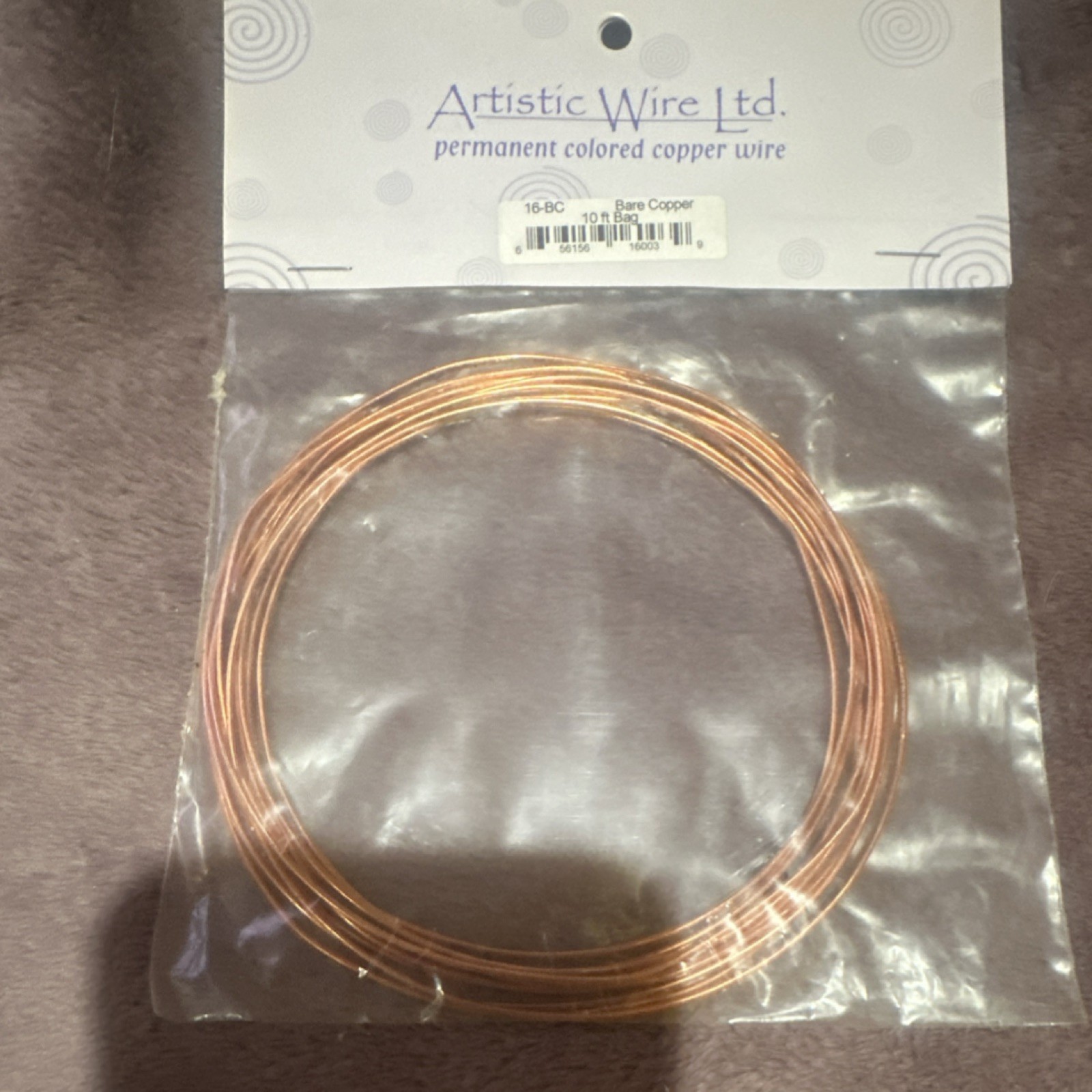 Artistic Wire Ltd. 16-BC Copper Beading Wire Tiger Tail Copper 10 ft