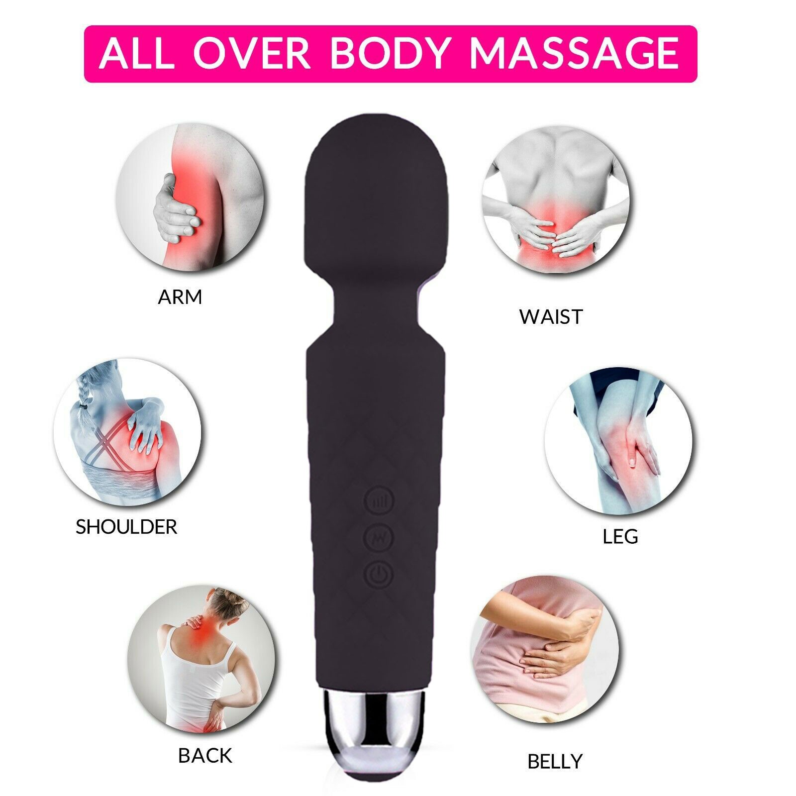 Multi-Speed Mini Magic Massager Wand Massage Powerful Full Body USB Rechargeable