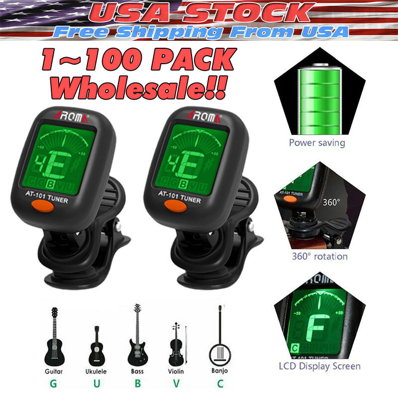 LCD Clip On Chromatic Acoustic Electric Guitar Bass Ukulele Banjo Violin Tuner