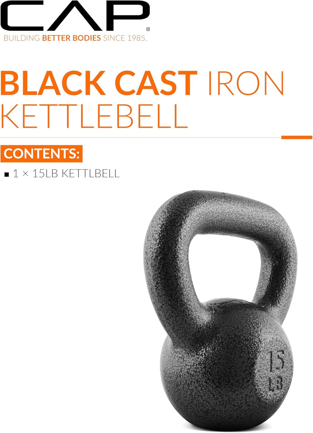 Black Cast Iron Kettlebell Single or Set | 10-80 Lbs