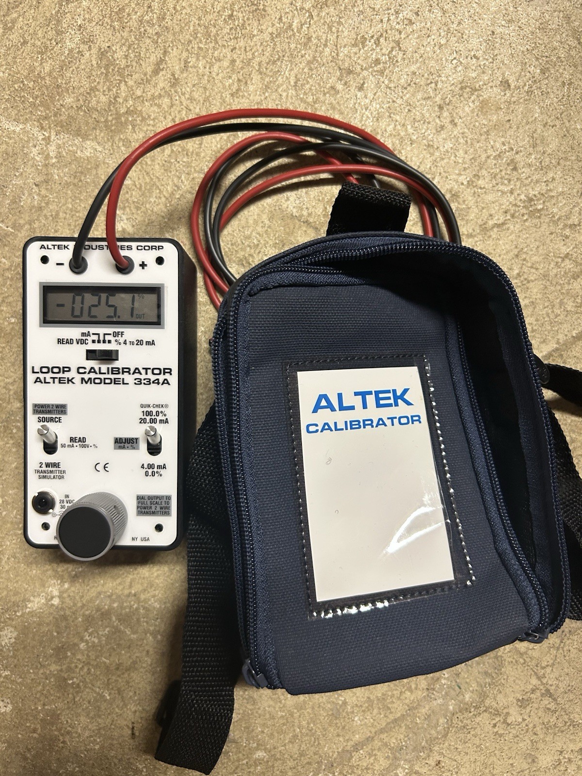 Altek 334A Loop Calibrator 4-20mA Process Calibrator NOS TESTED w/ Case & Manual