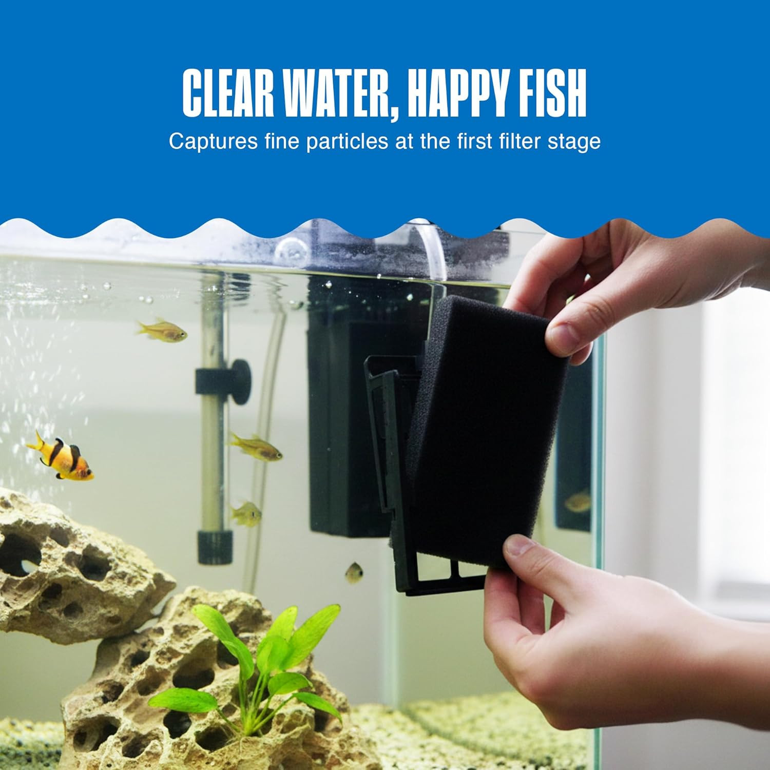 Cascade 300 GPH Hang On Filter Aquarium Bio Sponge Replacement; 2 Pac