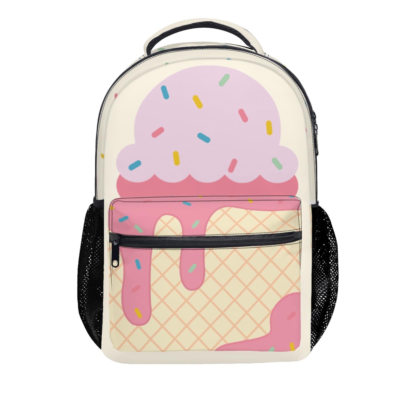 Cartoon Light Pink Ice Cream Bookbag Children Backpack for Girls School Work ...