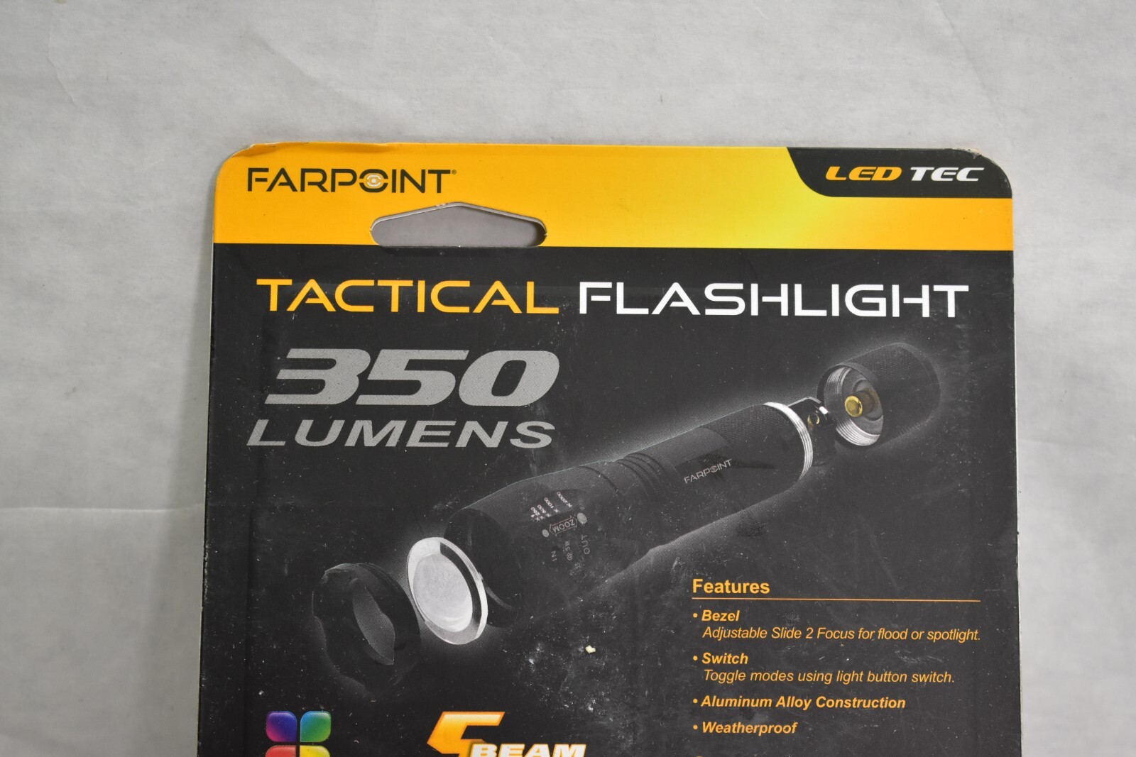 Farpoint Tactical Flashlight 350 Lumens LED Tec Long Distance Bright Flashlight