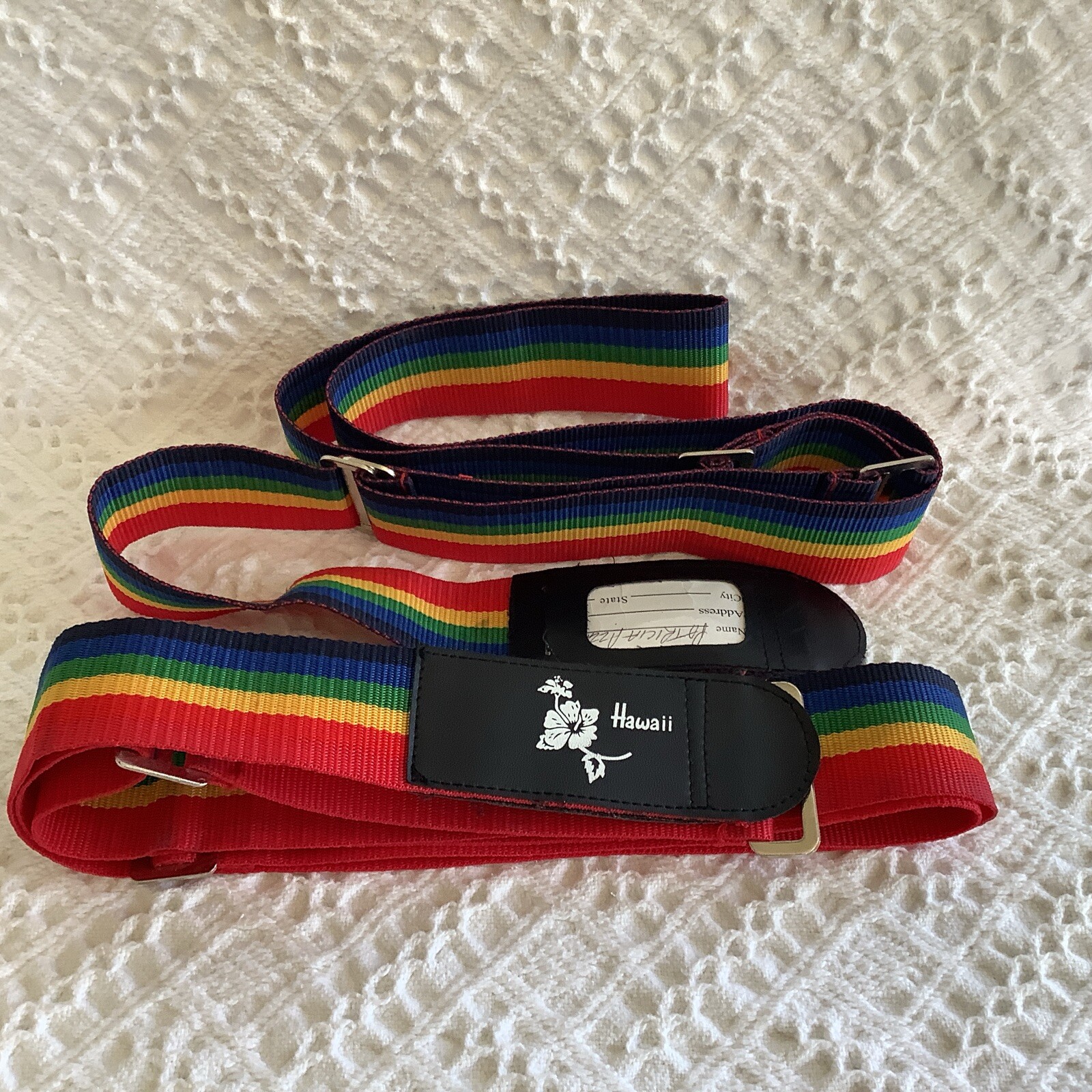 2 Rainbow Luggage Baggage Straps Adjustable Tie Down Belt For Suitcase “Hawaii”