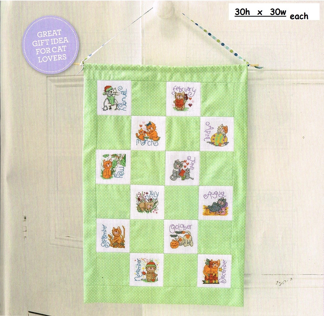 FELINES FOR EVERY MONTH   CROSS STITCH PATTERN  ONLY   EQ - REE
