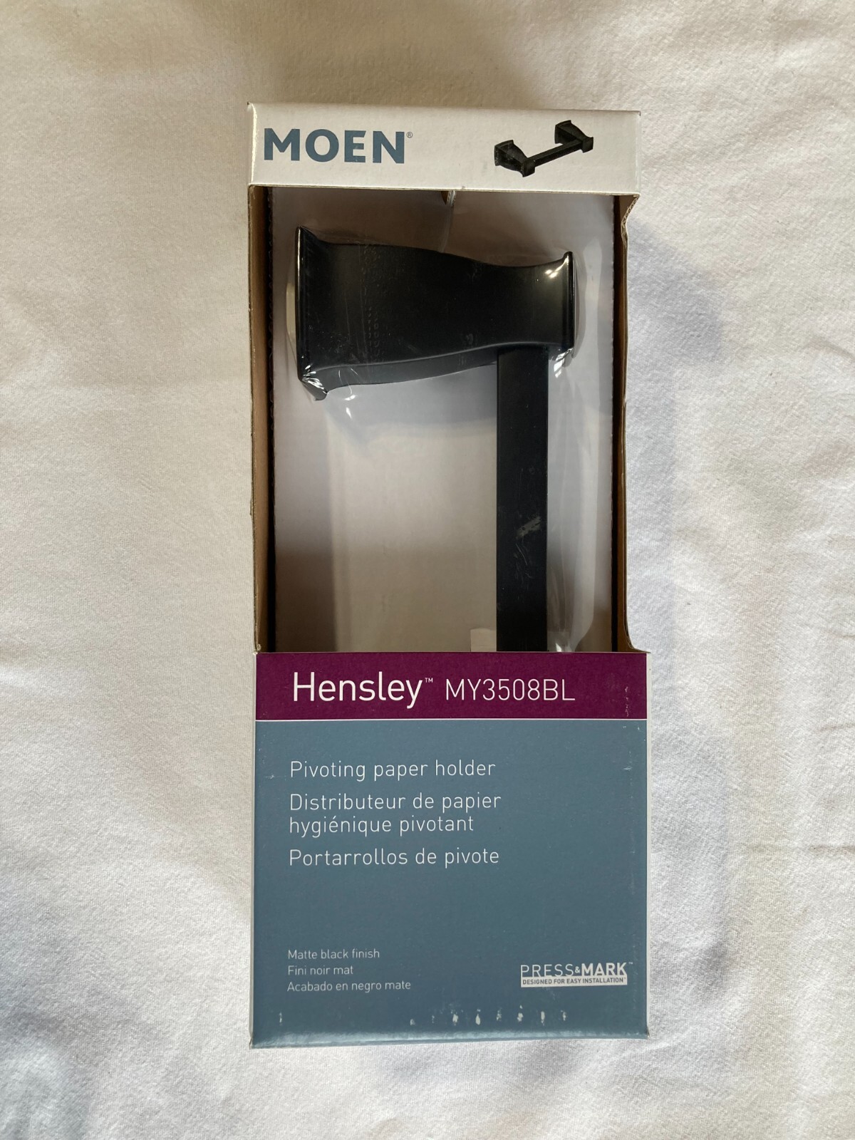 Moen MY3508BL Hensley Bathroom Pivoting Toilet Paper Holder, Matte Black Finish