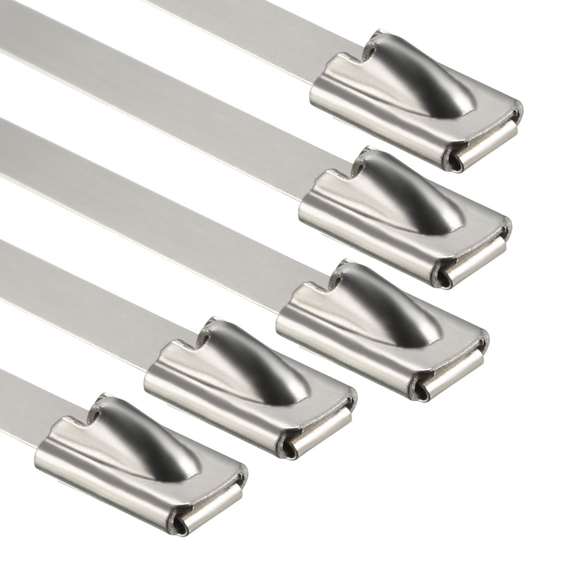 30pcs Stainless Steel Exhaust Wrap Locking Cable Metal Zip Ties 0.18" x 17.7"