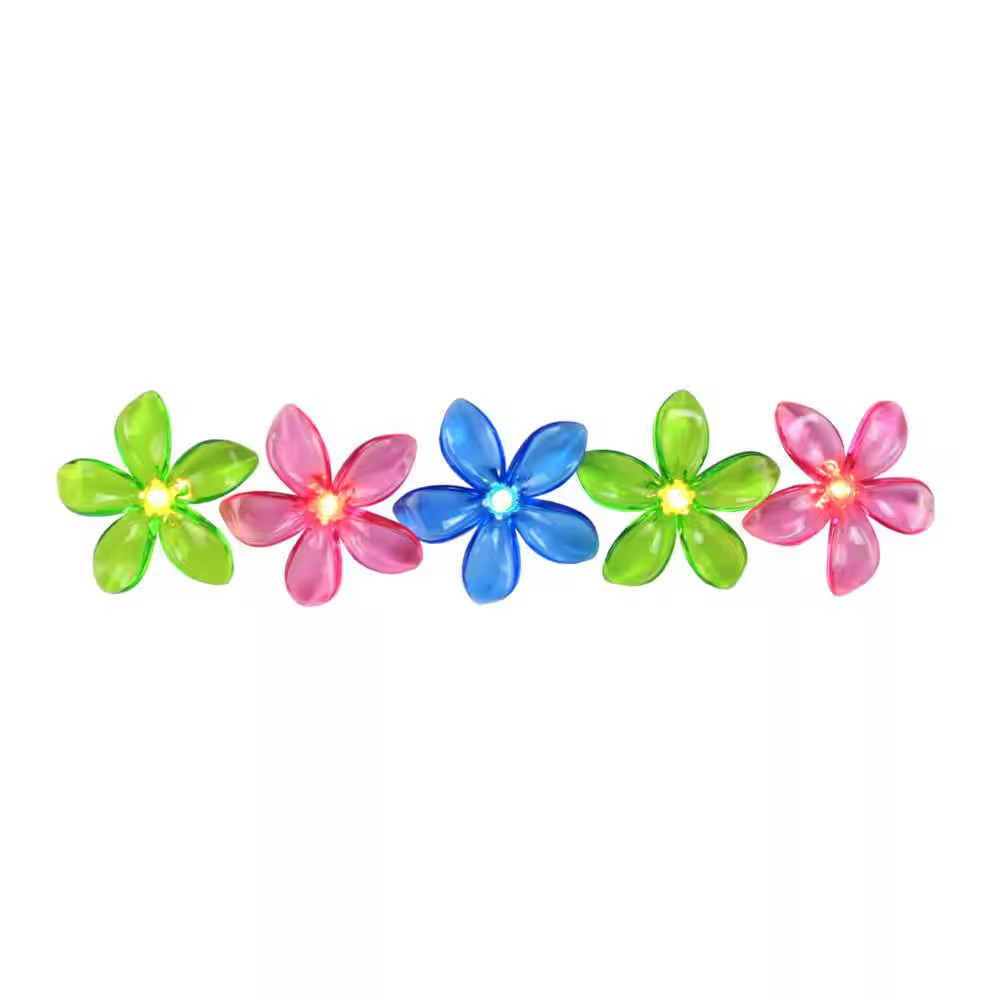 Set of 10 Clear Incandescent Flower Patio and Garden Novelty Lights
