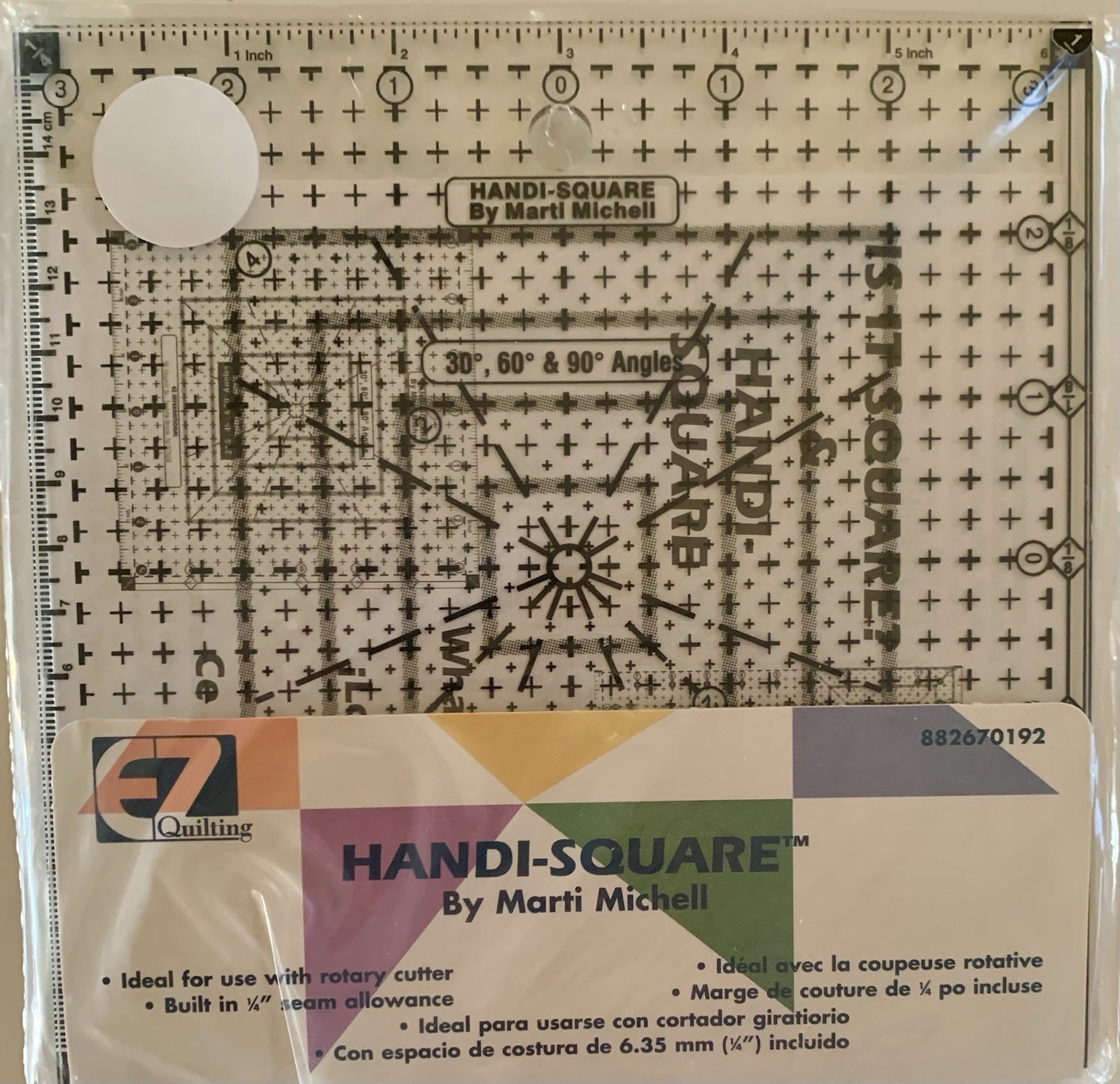 EZ Quilting Handi Square Template by Marti Michell  ideal for rotary cutter 6"