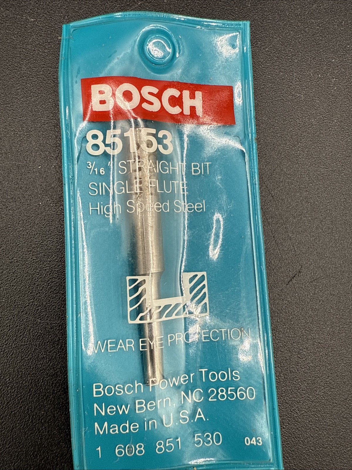 Bosch 85153 High Speed Steel Single Flute Straight Bit, 3/16-Inch