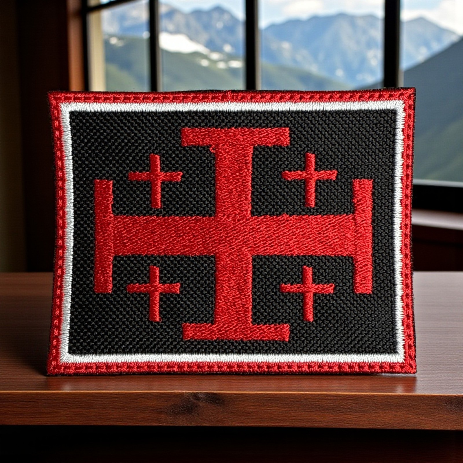 Templer Knights Holy Shield Christian Cross Embroidery Patch 2.74" X 3.53"