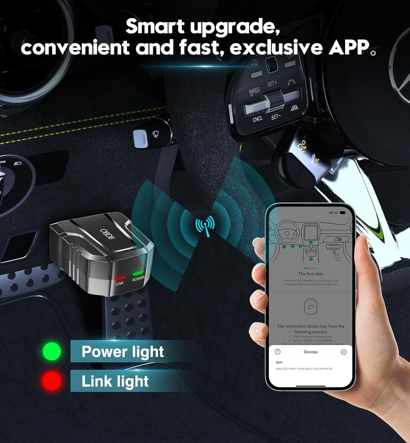 Cordless OBD2 Scanner Car Code Reader 5.4 Bluetooth Auto Diagnostic Scan Tool US