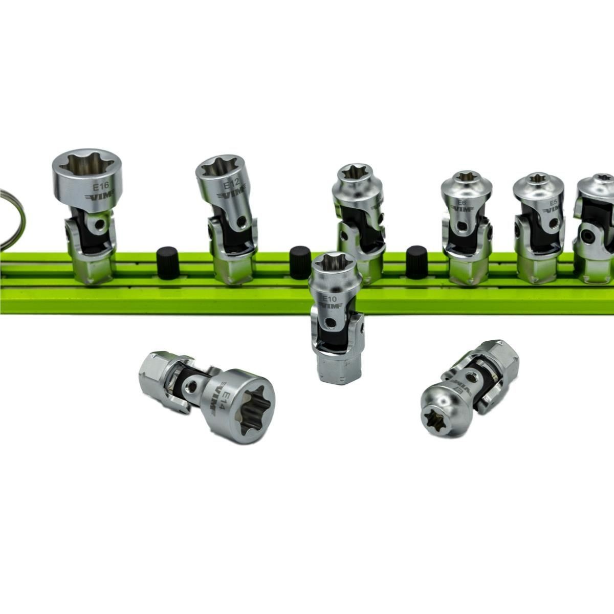 VIM Tools DDSUJET400 9 Piece E-Torx Dual Drive Nano Universal Socket Set