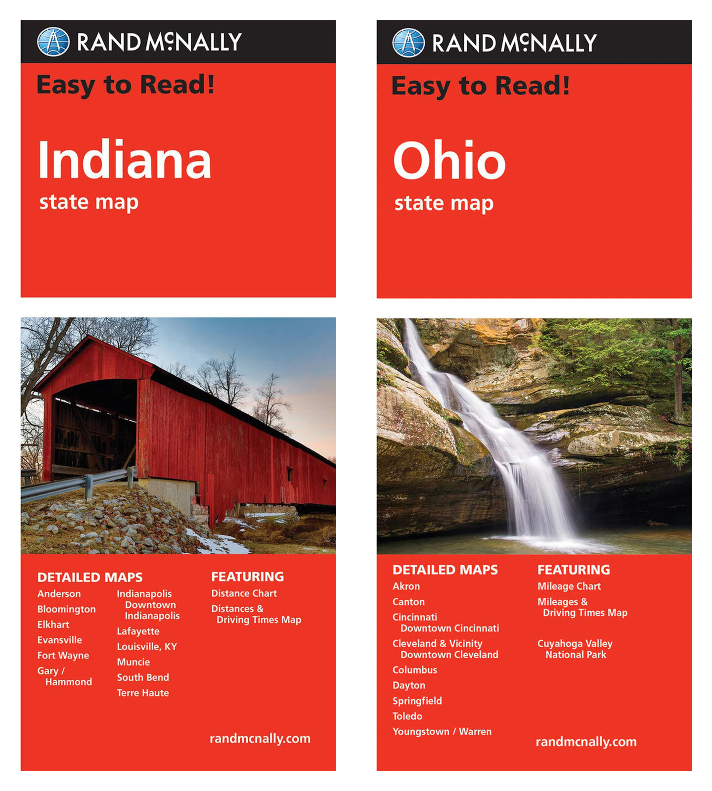 Rand McNally State Maps: Indiana and Ohio (2 Maps)