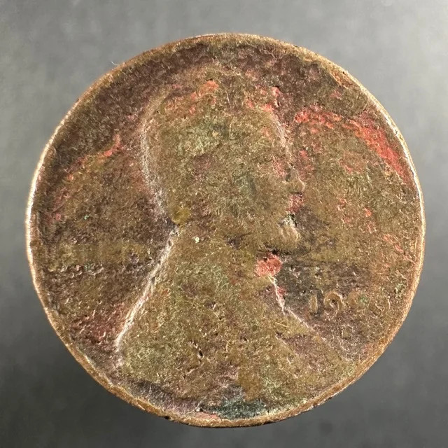 1956-D Lincoln Wheat Cent Well-Worn Detail
