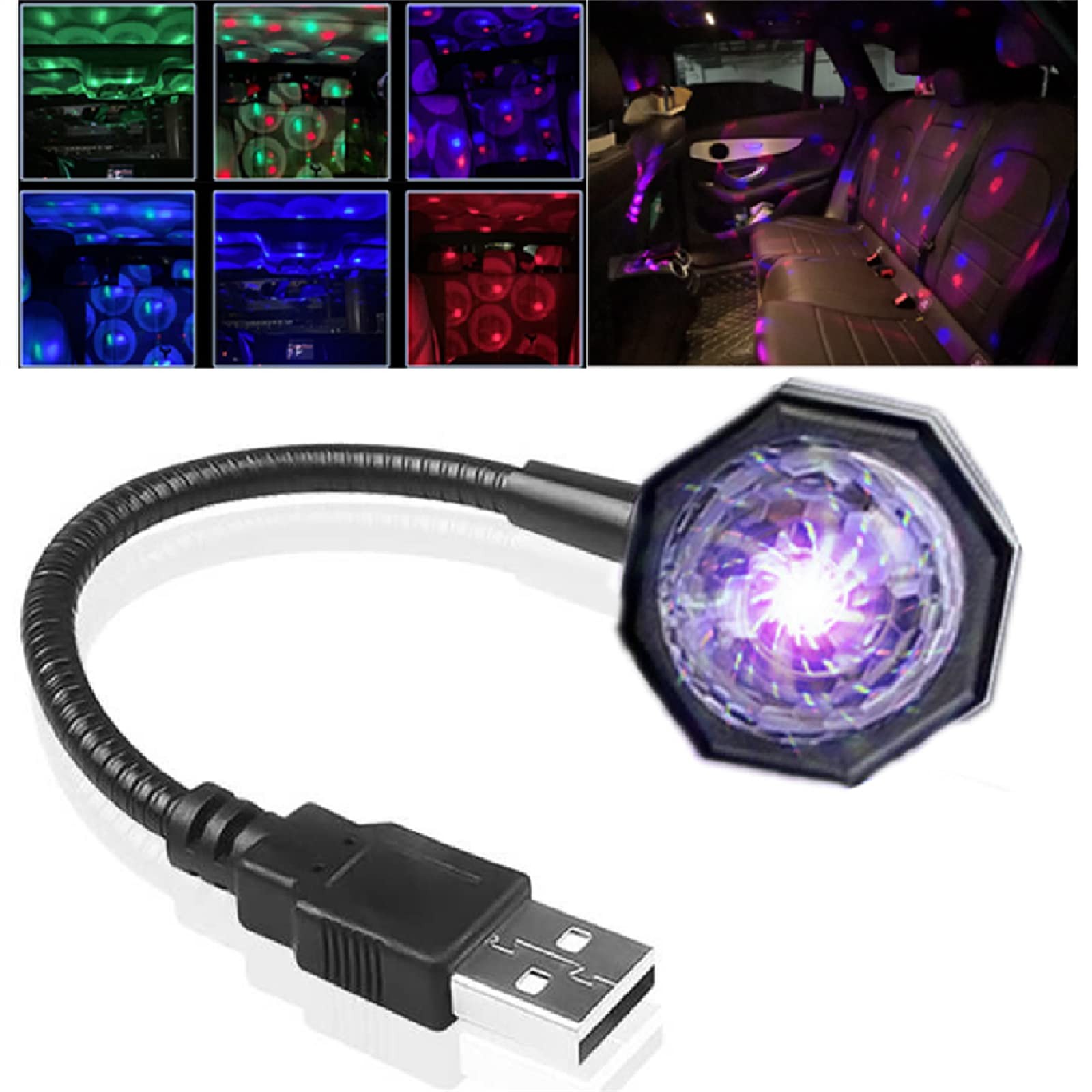 USB Star Night Light,3 Colors-9 Lighting Modes,Adjustable Interior 3 Colors
