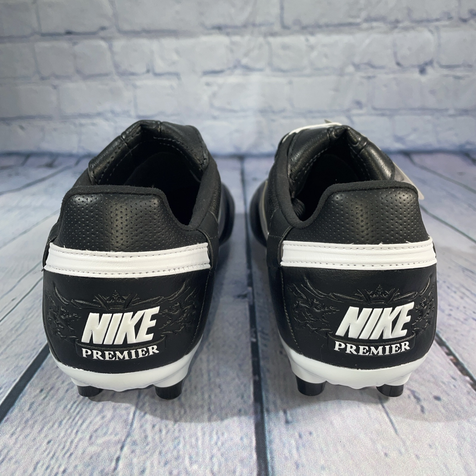 Nike Premier III 3 FG Soccer Cleats Black White Leather AT5889-010 Mens Sz 7