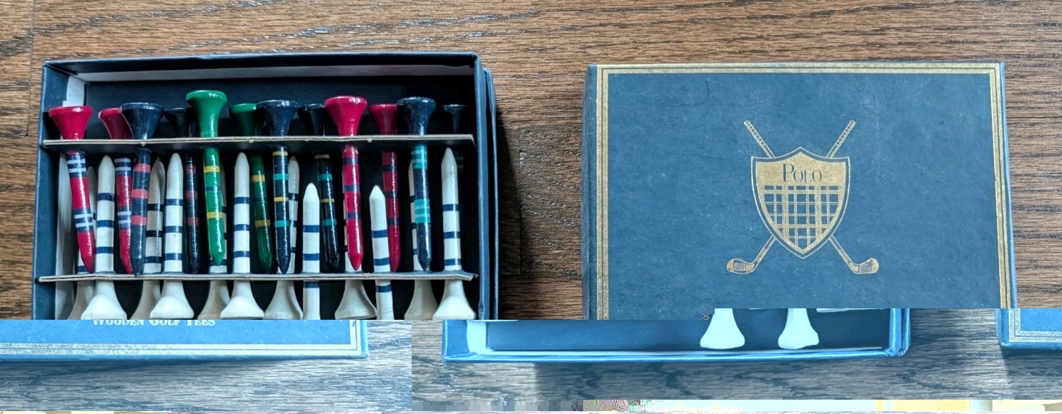 Vintage Polo Ralph Lauren Wooden Golf Tees 24 Tees