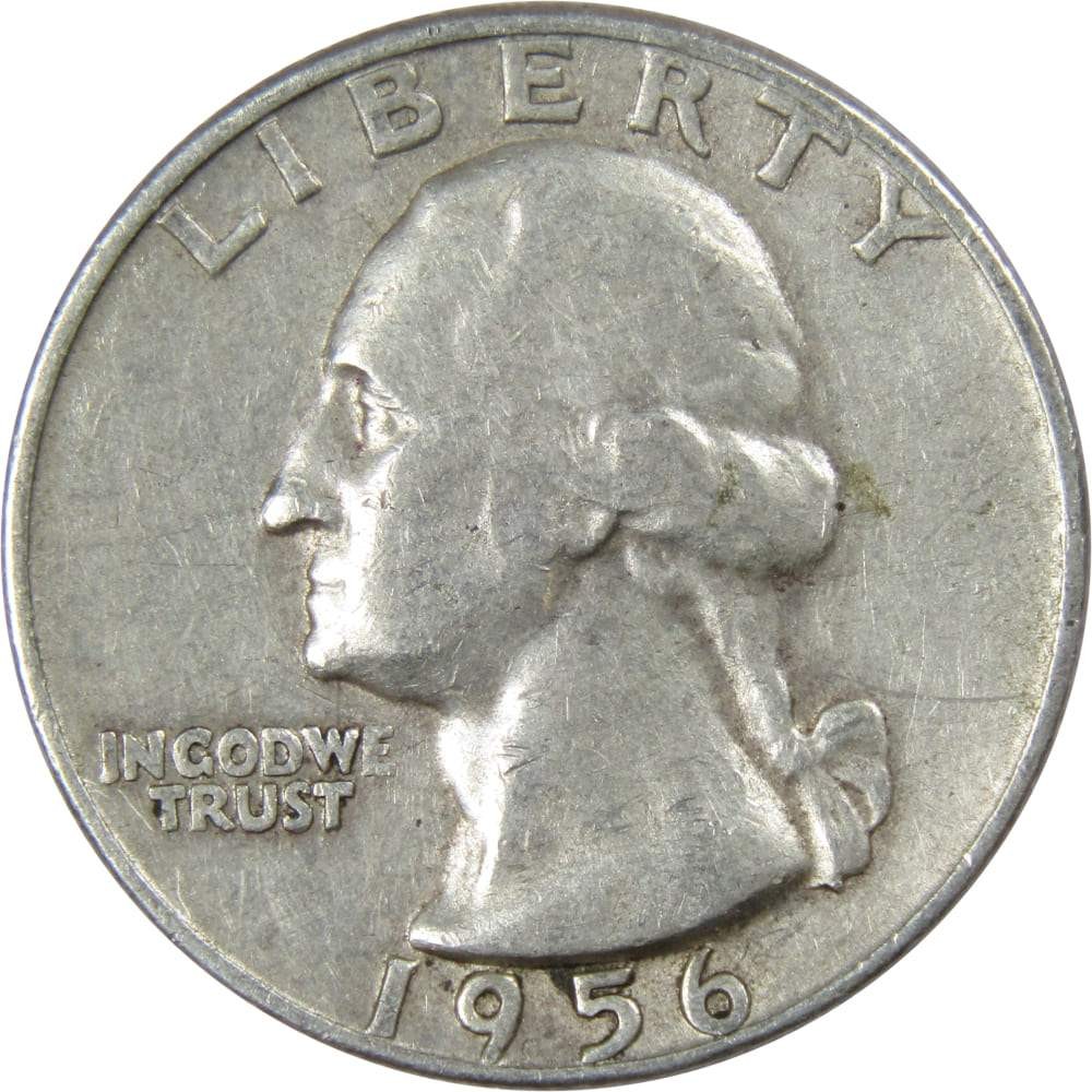 1956 D Washington Quarter Circulated Silver 25c Coin Collectible