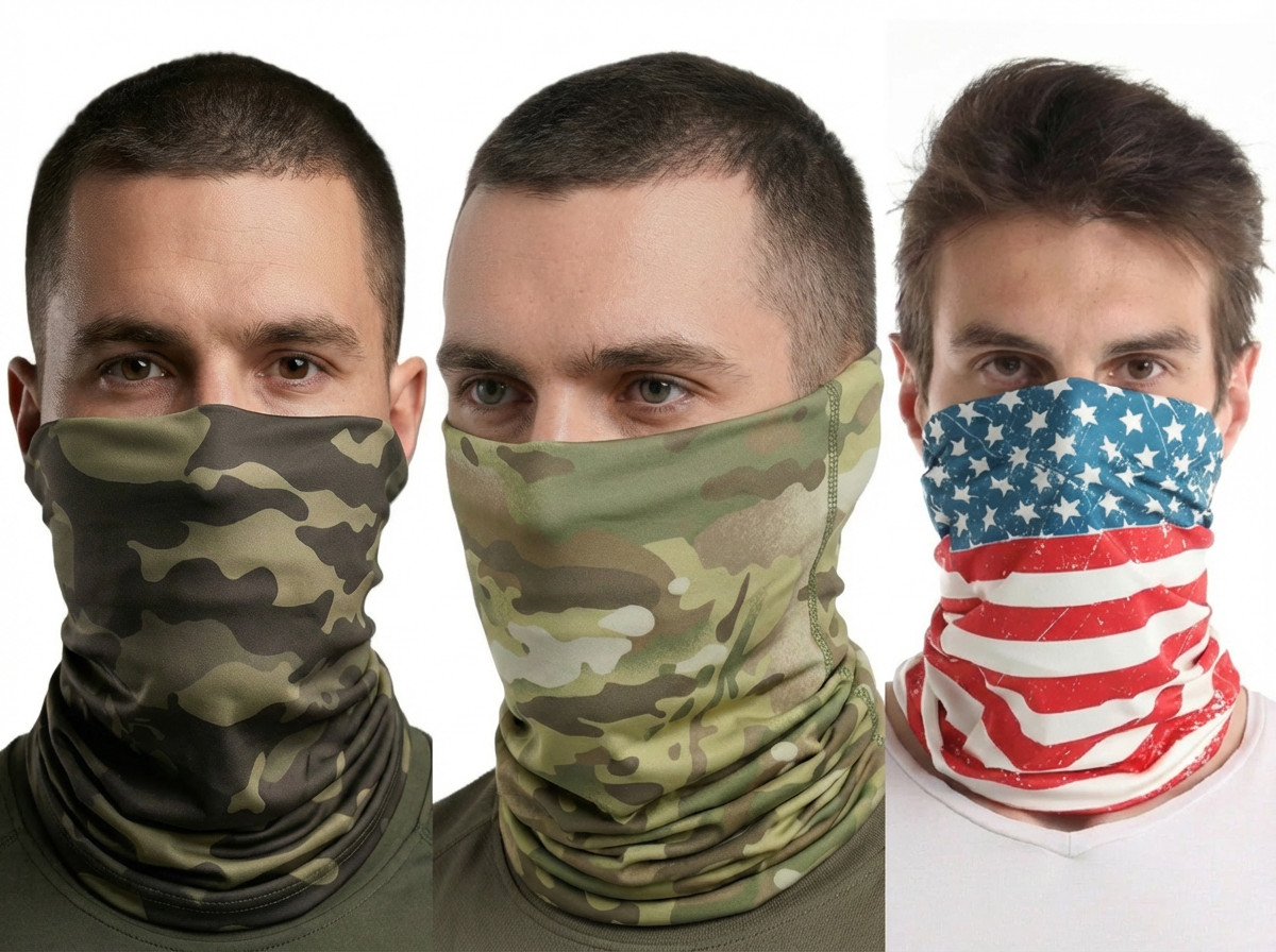 Multi Function Headwear Lot of 3 Headwrap Balacalava Cap Face Mask Scarf Set 8