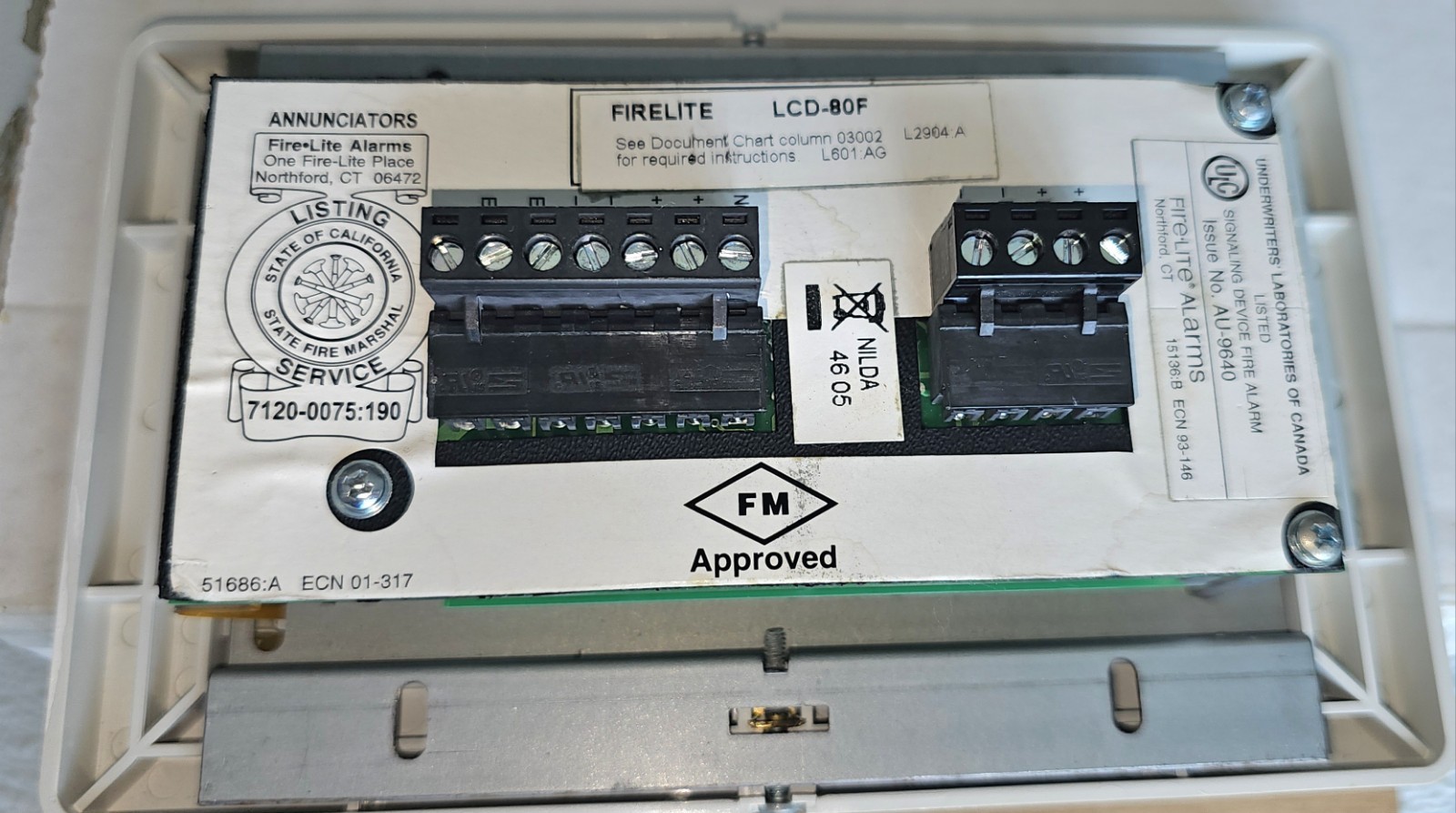 Fire-Lite LCD-80F fire alarm annunciator
