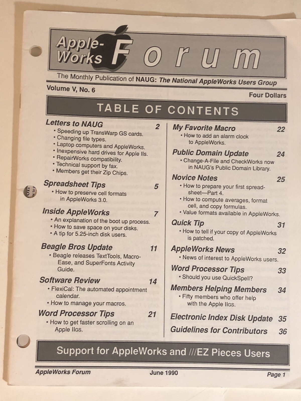 vintage Apple Works Forum June 1990
