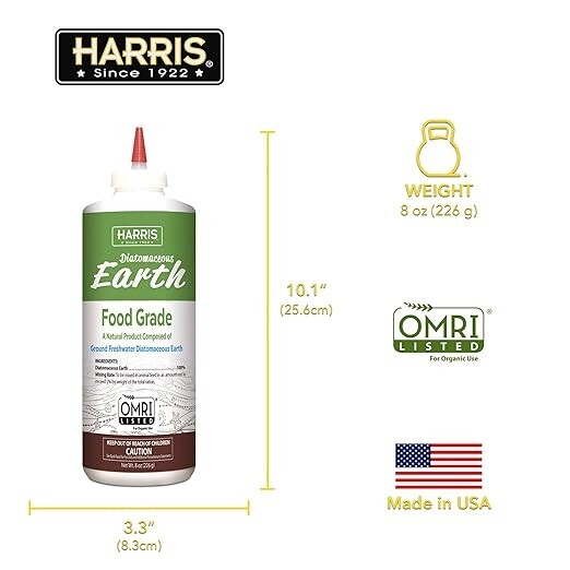 Diatomaceous Earth Food Grade, Half Pound with Easy Application Puffer Tip