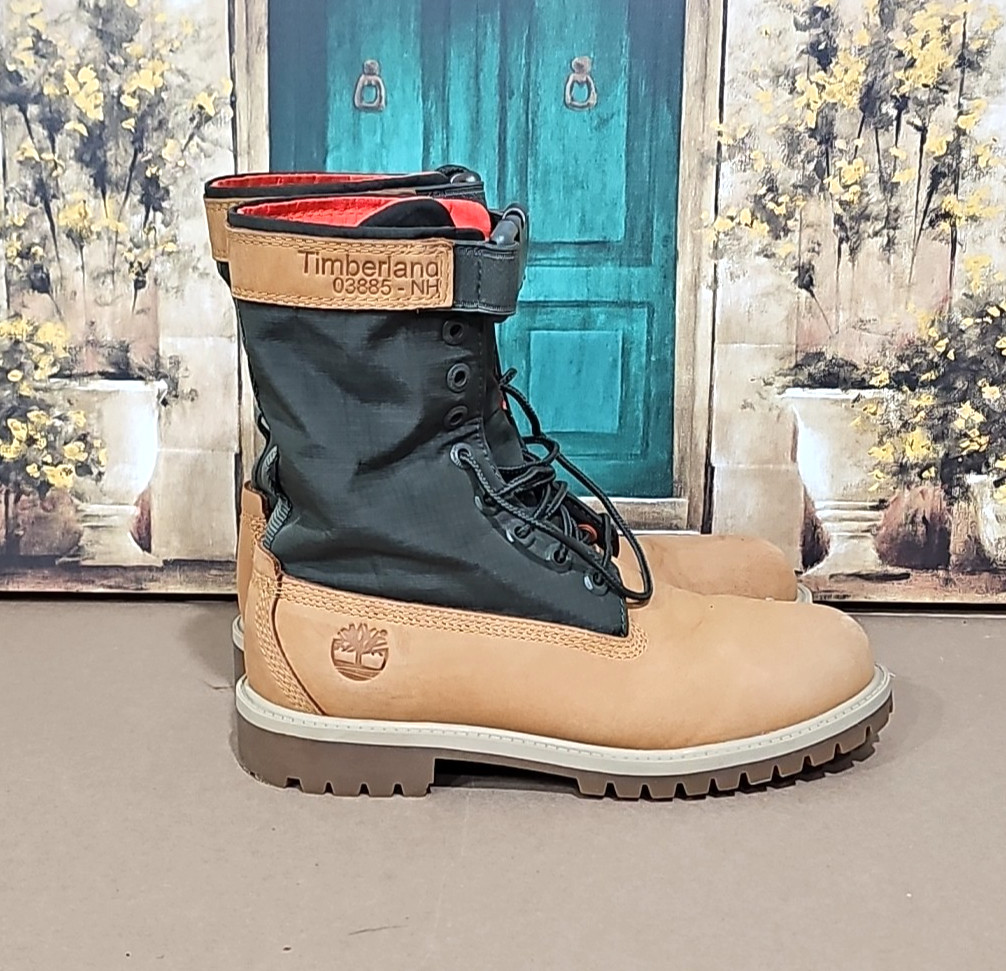 Timberland Boots Juniors Size 5 US PREMIUM 6" GAITER Boots Green Wheat Nubuck