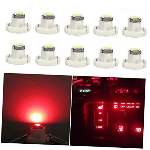 10x T4.2 Neo Wedge Led 3030 Chipest 10mm Base Car Instrument Cluster Red