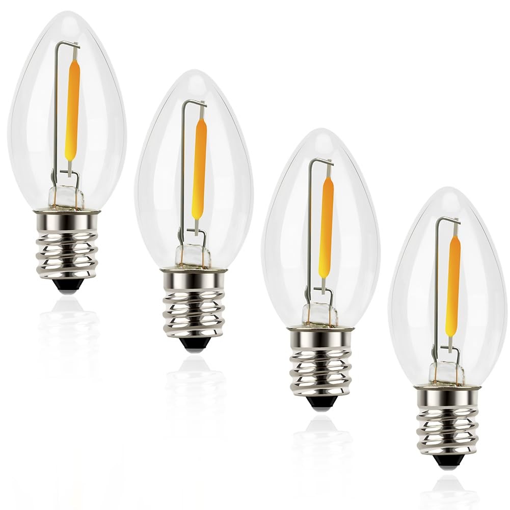 Night Light Bulbs, C7 Candelabra LED Light Bulbs, E12 Chandelier Base, 4W 5W ...
