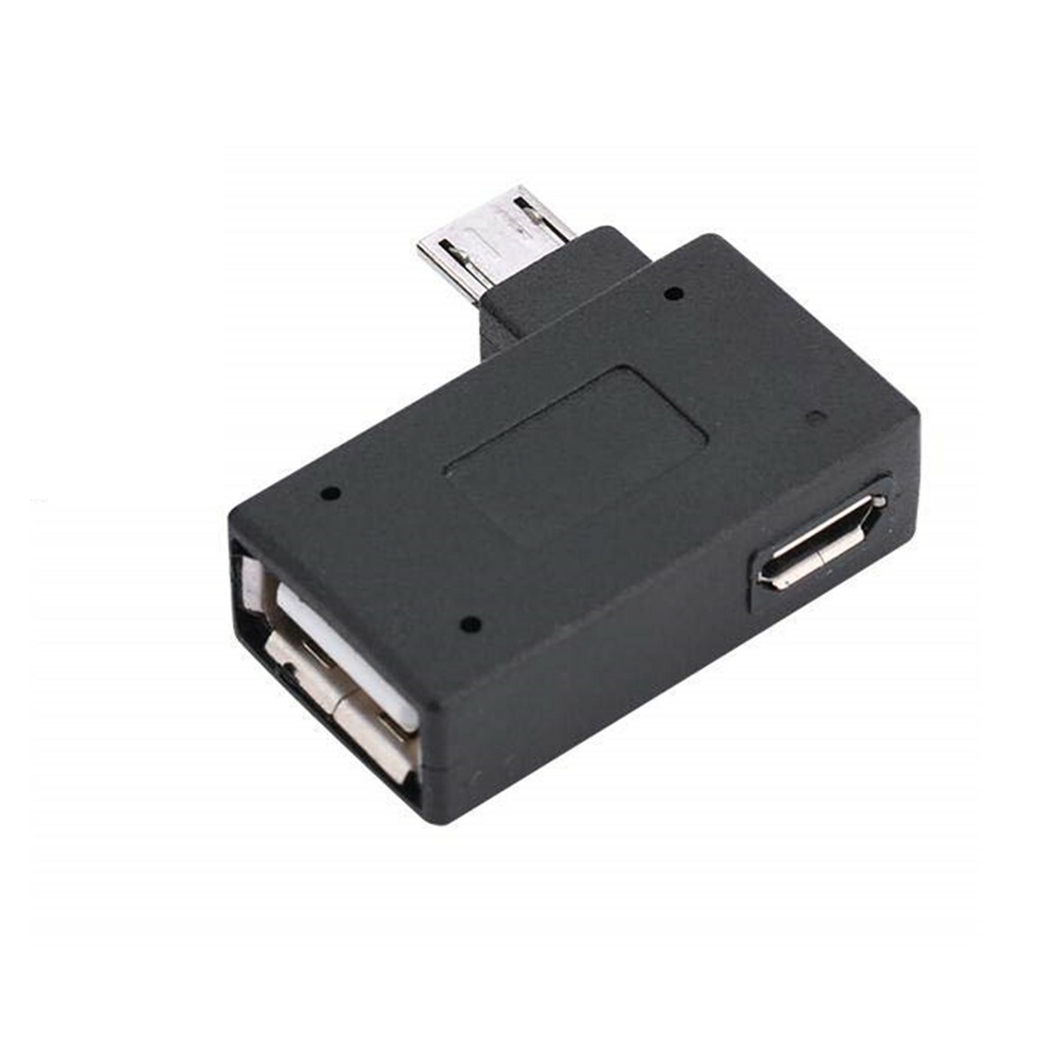 OTG Adapter, 90 Right + Left Angle USB Port Adapter, Micro OTG, 2 Pack