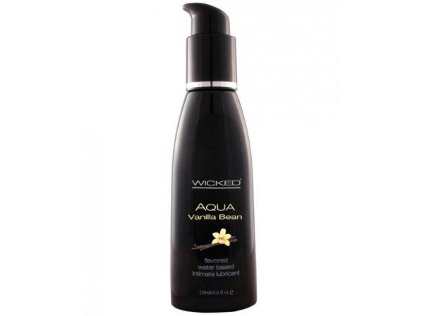 Wicked Aqua Lubricant Vanilla Bean 4oz. Edible Water Based Luxury Lubricant