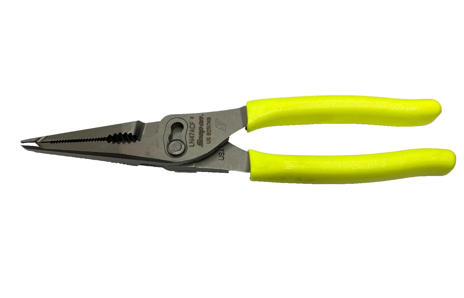 Snap-On Tools HIVIZ 9" Soft Grip Long Nose Slip Joint Pliers LN47ACFHV USA NEW