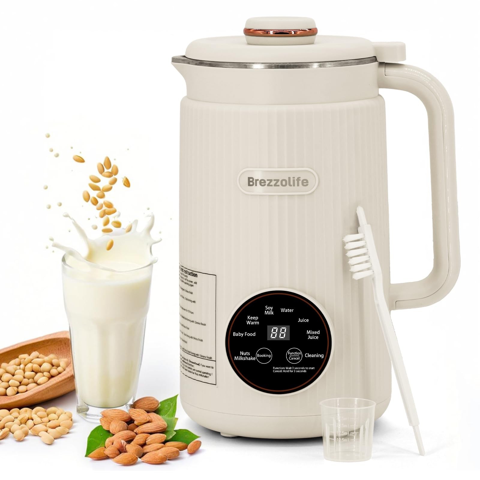Nut Milk Maker,40oz Large Capacity Stainless Steel Automatic Soy Milk Machine...