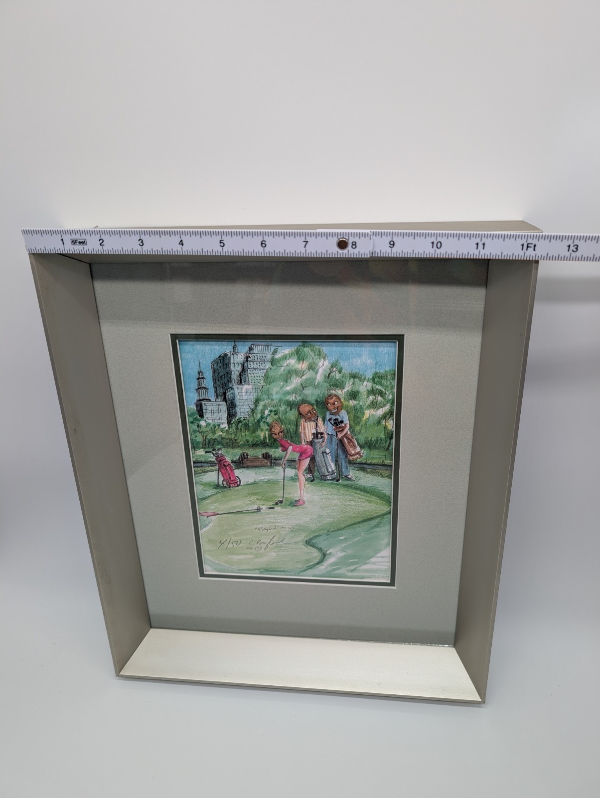 Original Corlette Baylock Pistachio Shell 3D Shadowbox Signed - Golf Gift