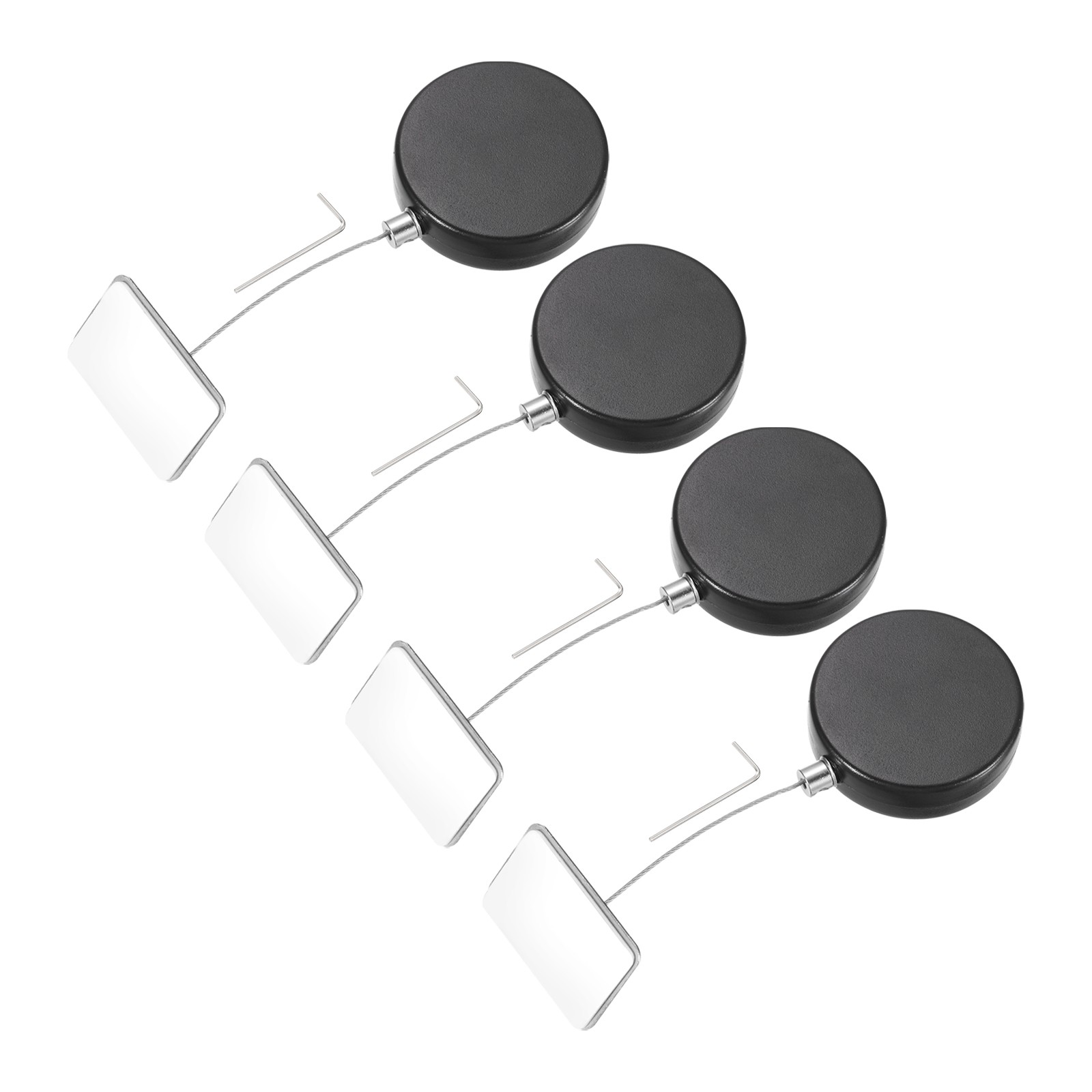 3.3ft Retractable Cable Security Lock with Square Patch Wrench 150 g Black,4Set