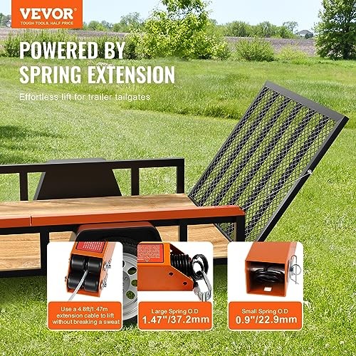 Trailer Tailgate Lift Assist, Max 180 lbs Load Capacity, Compatible 1 Sides