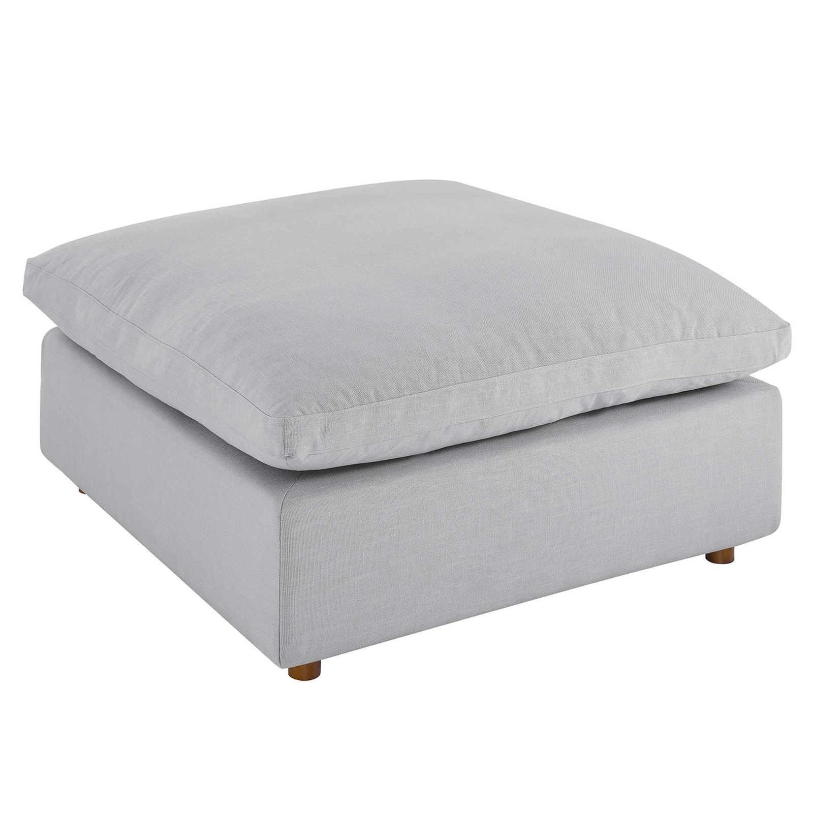 Modway Commix Down Filled Overstuffed Ottoman in Light Gray