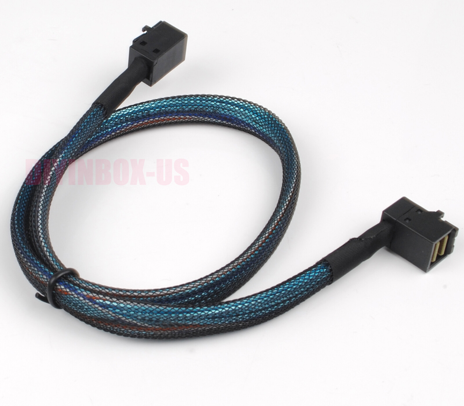 Internal Mini SAS HD SFF-8643 to SFF-8643 Cable 100-Ohm Straight to Right 0.5 m
