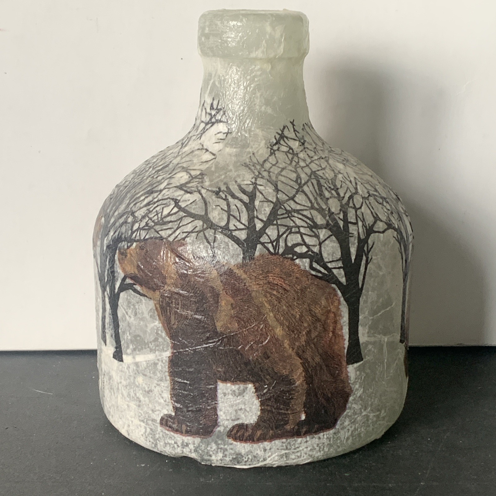 Decorative Decoupage 6.25” Bears Collectible Jar