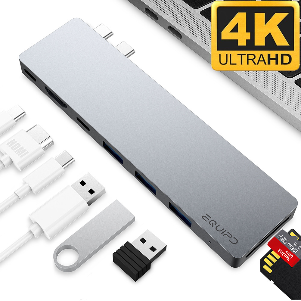 Aluminum USB Type-C Hub 4K HDMI SD/TF Card Reader USB 3 for Macbook Pro/ Air M1